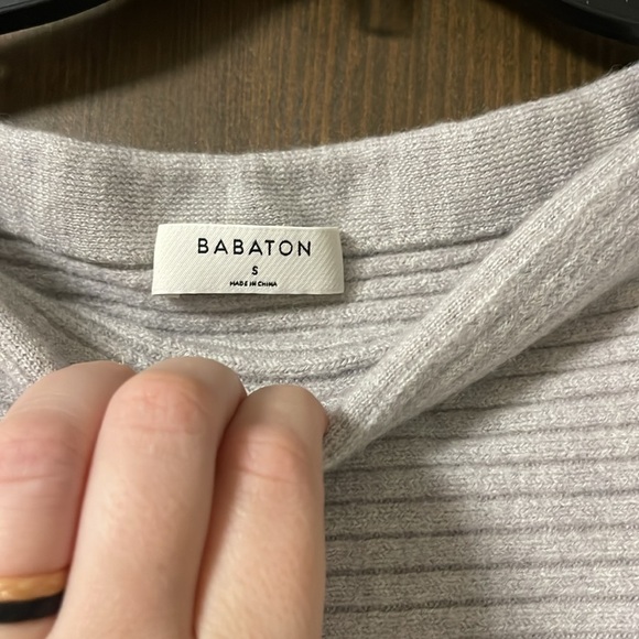 Babaton Aritzia Ribbed Knit Boatneck Merino Wool Sweater Size Small - Picture 5 of 7